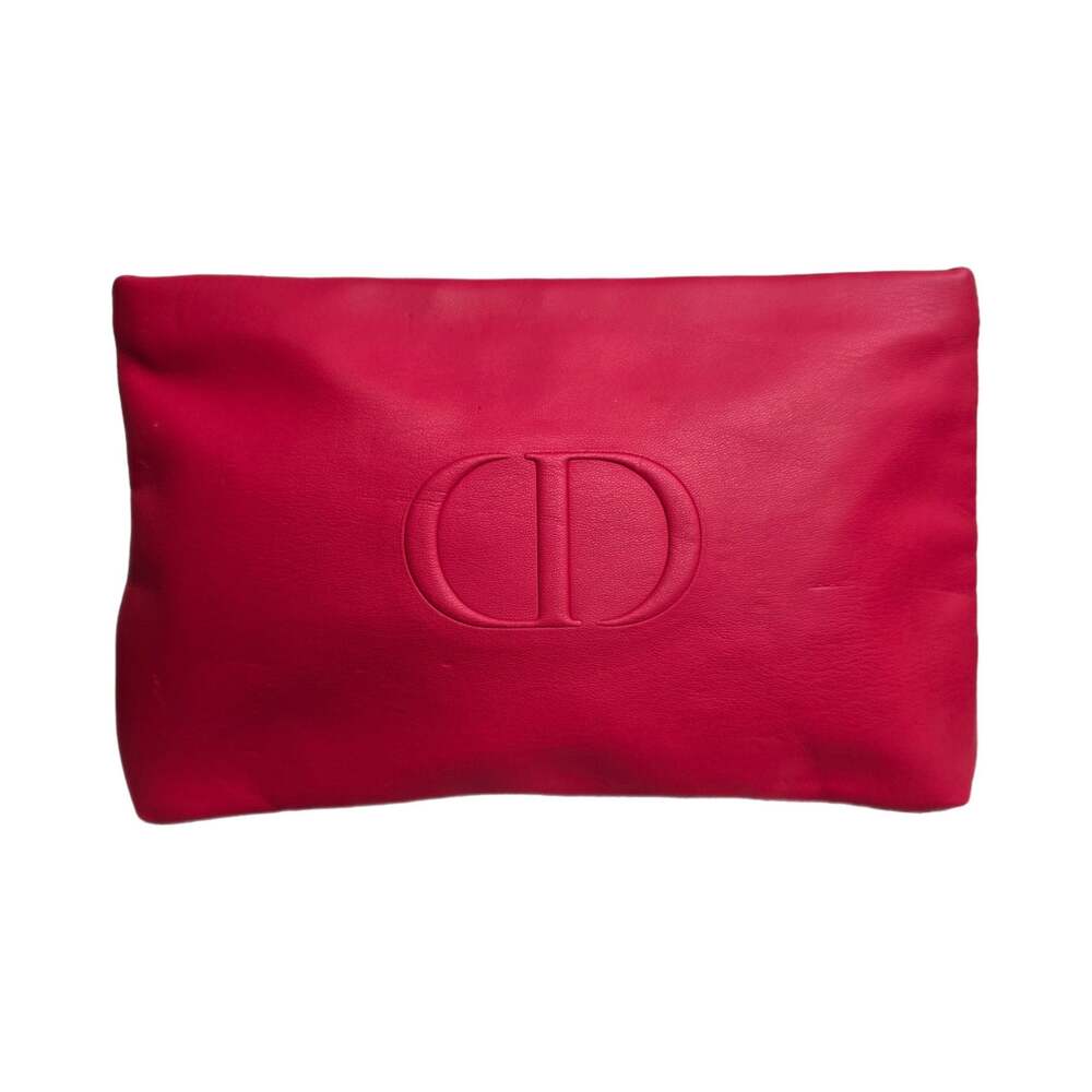 Christian Dior Beauté Two-Tone Red and Pink Polyurethane Makeup Pouch